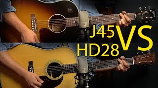 J45 vs HD28  Classic Dread Comparison Americas Flagship Acoustic Guitars [upl. by Nannaihr]