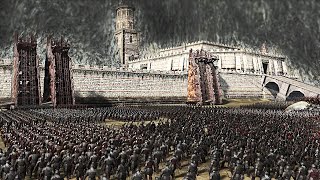 SIEGE OF HELMS DEEP  Alliance of All Elves VS Army of Sauron  20000 Units  Cinematic Battle [upl. by Catherin]