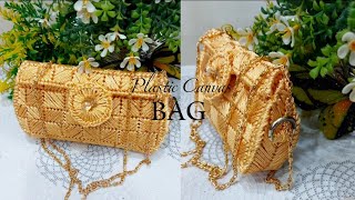 Plastic Canvas Bag Tutorial  New Design  How to Make Plastic Canvas Clutch [upl. by Aicekal]