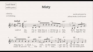 Misty Lead Sheet with Lyrics [upl. by Rosenblatt]