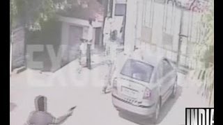 Builder Deepak Bharadwajs murder caught on CCTV [upl. by Timms]