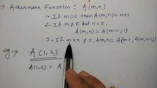 ackermann function in hindi  Data Structures  Niharika Panda [upl. by Inasah]