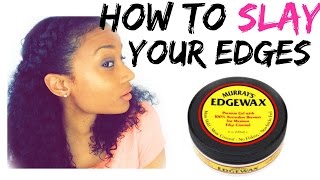 How to Slick amp Lay Your Edges  Murrays Edge Wax [upl. by Cartwright]