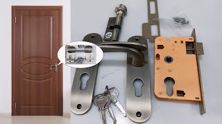 Door handle lock set  Doorset mortise lock set  Mortise handle lock with cylinder and three keys [upl. by Atikihs]