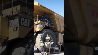 How Massive Dump Trucks Change Their Tires 🤔 [upl. by Kcirdnekal]