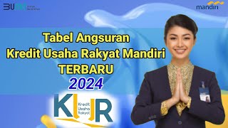 KUR MANDIRI 2024 Tabel Angsuran KUR Mandiri kur kreditusaharakyat bankbri [upl. by Yecnuahc]