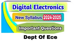 de important questions  digital electronics important questions polytechnic  de questions [upl. by Nnylimaj]