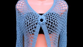 blusa tejido a crochet con punto espuma de mar talla S M blusatejido [upl. by Aivonas]