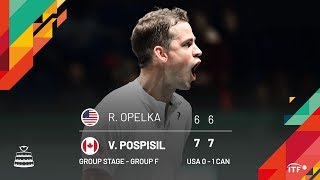 Opelka vs Pospisil  USA vs CANADA  Match 1Group F Highlights [upl. by Gerti343]