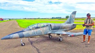 GIANT XXXL 80KG L39 ALBATROS RC TURBINE JET FLIGHT DEMONSTRATION [upl. by Frohman]