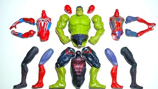 Avengers Toys Assemble Iron Spider Hulk Smash Black SpiderMan SpiderMan Avengers [upl. by Eaj]