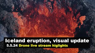 5524 New drone highlights from the volcano eruption in Iceland day 51 [upl. by Rosenquist]