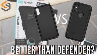 Speck Presidio Ultra Review amp Comparison VS Otterbox Defender For iPhone X [upl. by Arehc]