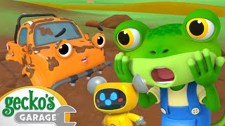 Max amp Molly Monster Truck Mudbath  Geckos Garage  Trucks For Children  Cartoons For Kids [upl. by Gavini]