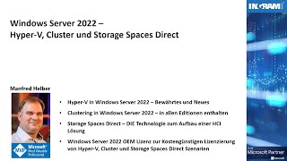 Windows Server 2022  HyperV Clustering und Storage Spaces Direct [upl. by Ruhtua]