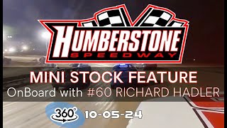 🏁 Humberstone Speedway 100524 INSTA360 CAMERA MINI STOCK FEATURE RACE  OnBoard 60 Richard Hadler [upl. by Os]