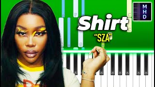 SZA  Shirt  Piano Tutorial [upl. by Kenon924]