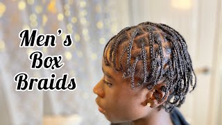 Men’s Mini Box Braids Tutorial on Short Hair  Protective Natural Hairstyles for Teen Boys amp Men [upl. by Monica]