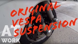 original VESPA PX shock absorbers AT WORK  vespa px1252012 suspension [upl. by Anifled]