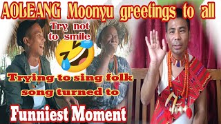 Aoleang Moonyu greetings to all  trying to sing folk song turned to an funniest Moment [upl. by Adnirual949]