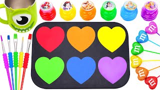 Satisfying Video Rainbow Mixing All Lollipop amp Color SLIME From 6 Rainbow MampMs Candy amp Cutting ASMR [upl. by Dolloff]