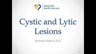 Tedesco  Cystic amp Lytic Lesions [upl. by Irtak967]