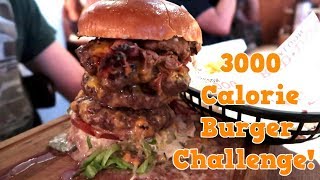 3000 CALORIE DEVASTATOR BURGER CHALLENGE  Epic Cheat Day  Yum It [upl. by Ateuqram]