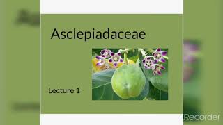 Family Asclepiadaceae L1 by Dr Santosh Sharma [upl. by Seavir716]