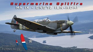 Norwegian Flying Aces Spitfire  EN570 LN AOA [upl. by Drwde925]