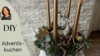 DIY Goldener Adventskranz in der Guglhupfform [upl. by Bhatt]