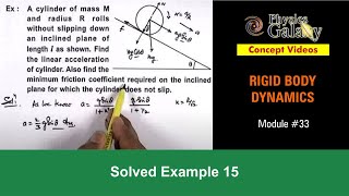 Class 11 Physics  Rigid Body Dynamics  33 Example15 on Rotational Motion  For JEE amp NEET [upl. by Atsugua]