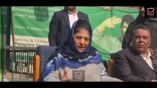 PDP president Mehbooba Mufti addresses media at party headquarters says was PDP intiative to demand [upl. by Enillebyam]