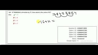 If 7845K854 is divisible by 11 then what is the value of K [upl. by Ettinger]