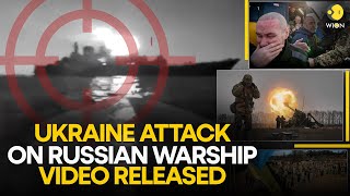 Ukraine releases video showing attack on Russian warship near Crimea  WION Originals [upl. by Pasco]