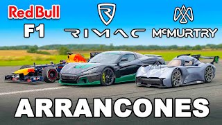 Auto de F1 vs Rimac vs McMurtry ARRANCONES [upl. by Baggett634]