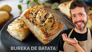 BUREKA DE BATATA  Receita de massa folhada crocante recheada com purÃª de batata [upl. by Gracia]