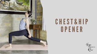 Chest amp Hip Opener  Slow Flow Tempo Vinyasa [upl. by Armillda737]