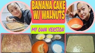 how to make banana cake with walnuts ll Ems Vlog [upl. by Suoicerp]