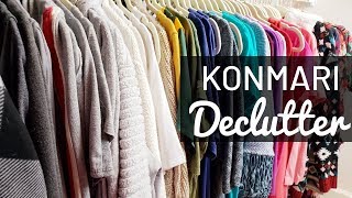 KONMARI METHOD DECLUTTERING CLOTHES  EXTREME CLOSET DECLUTTER AND ORGANIZATION [upl. by Temhem91]