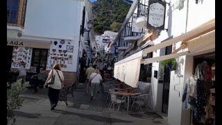 MIJAS PUEBLO WALKABOUT  SHOPS RESTAURANTS MEMORIES AND DODGY LIFTS [upl. by Carey]