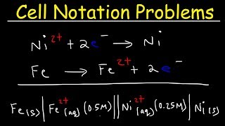 Cell Notation Practice Problems Voltaic Cells  Electrochemistry [upl. by Elleynad470]