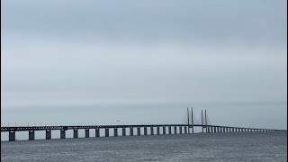 View of Øresund Bridge in Limhamn Malmö Sweden🇸🇪 [upl. by Aronek38]