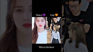 Nancy 💜 x Lisa 🧡 Who Is Cute blackpink [upl. by Meekahs]