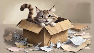 The kitten explores a cardboard box Calm Nausea Headaches amp Improve Sleep Quality 16 [upl. by Roydd]