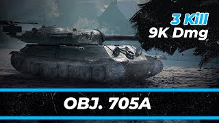 Obj 705A DEALS 9K DAMAGE Epic Battle and Total Destruction [upl. by Hilde]