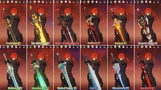 Diluc Weapons Comparison  Genshin Impact [upl. by Ymerej]