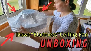 UNBOXING  Izowe Bladeless Ceiling Fan  See What To Expect [upl. by Aihselef]