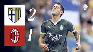 Pulisic scores in Tardini defeat  Parma 21 AC Milan  Highlights Serie A [upl. by Alhahs652]