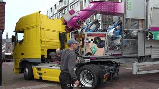 Kermis Alkmaar 2021 Transport en opbouw Deel 4 [upl. by Lyall801]