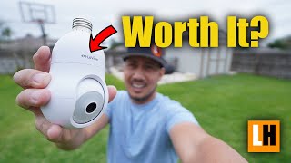 Light Bulb Security Cameras Worth It LaView L2 Camera Review [upl. by Zigmund]